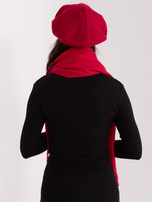 Hurt Bordowy jednokolorowy beret damski