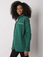 Dunkelgrüner Hoodie ohne Kapuze Jasmine RUE PARIS.