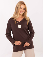 Ciemnobrązowa bluzka oversize z bawełny