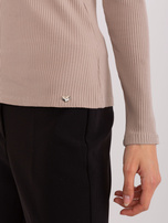 Hurt Ciemnobeżowa bluzka z marszczeniem BASIC FEEL GOOD