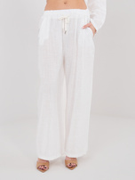 Ecru zwiewne spodnie od kompletu 