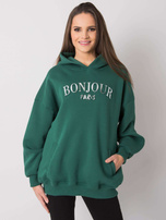 Dark green hoodie with pockets Lille RUE PARIS.