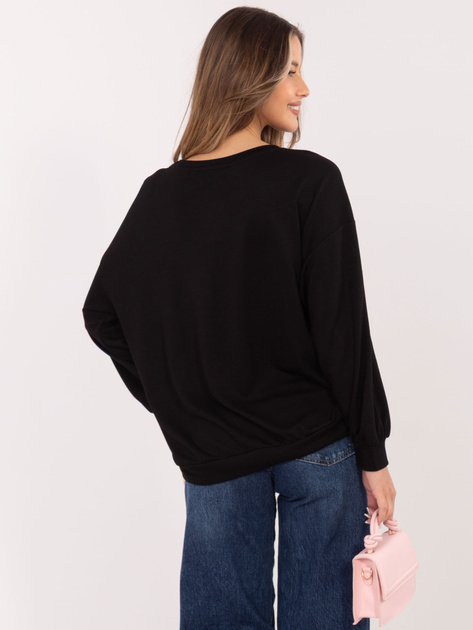 Czarna asymetryczna bluza bez kaptura RUE PARIS