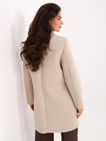 Beżowy przejściowy płaszcz z kieszeniami RUE PARIS