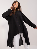 Hurt Czarna długa koszula z ozdobnymi guzikami 