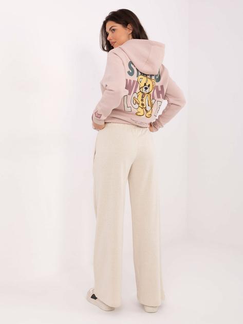 Jasnobeżowe szerokie spodnie basic