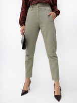 Khaki jeansy typu carrot z elastyczną gumką SUBLEVEL 