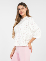 Ecru damska bluza z rękawem 3/4