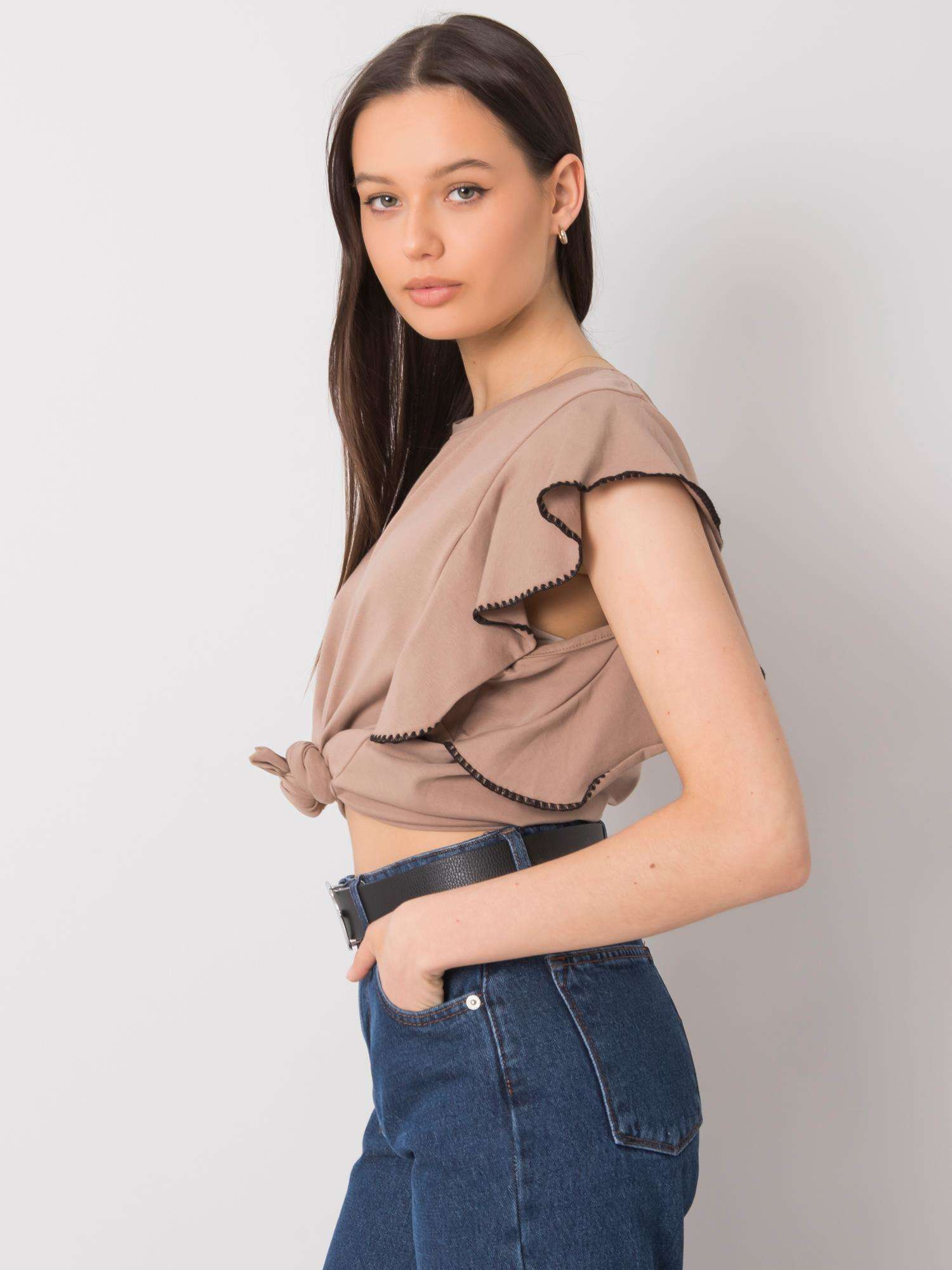 Dunkelbeige Bluse Vanesia.