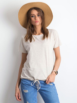 Beżowy melanżowy t-shirt Curiosity