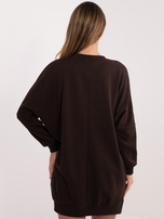 Czekoladowa dresowa sukienka basic z bawełny