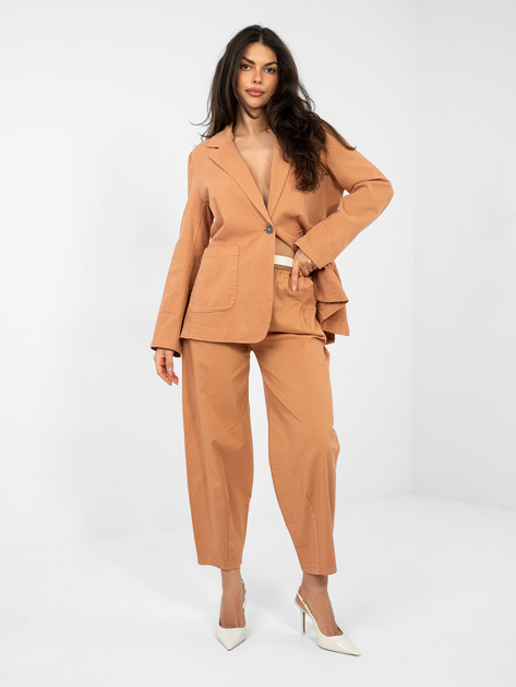 Ceglaste bawełniane spodnie od kompletu