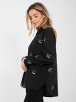 Czarna bawełniana koszula z haftem