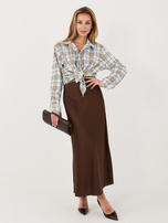 Jasnoniebieska damska koszula oversize w kratę