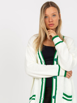 Hurt Ecru damski sweter rozpinany z guzikami RUE PARIS