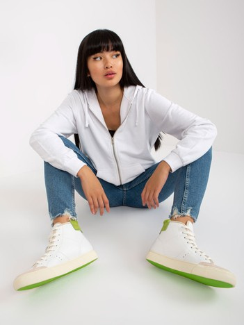 Hurt Biała rozpinana bluza basic z kieszeniami