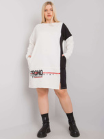 Ecru bawełniana tunika plus size Eleasha