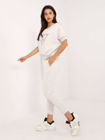 Hurt Jasnoszary melanżowy dresowy komplet z krótkim rękawem