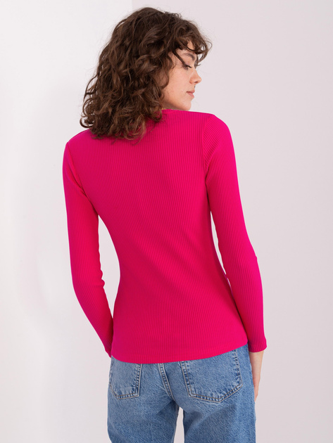 Hurt Fuksjowa bluzka z dekoltem V BASIC FEEL GOOD