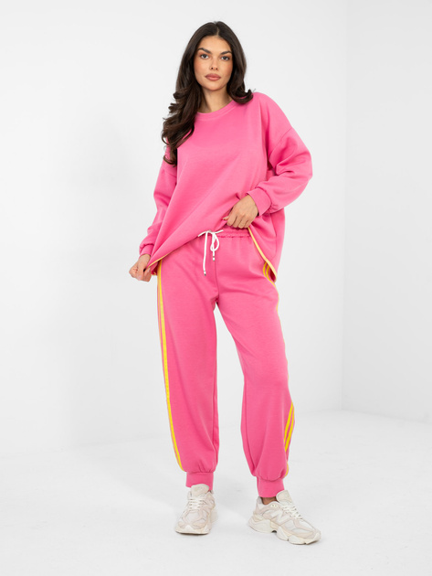 Ciemnoróżowy dresowy komplet z bluzą bez kaptura RUE PARIS