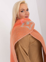 Hurtownia Pomarańczowy zimowy szal damski