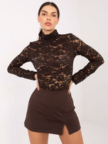 Brązowe spódnico-szorty bez zapięcia