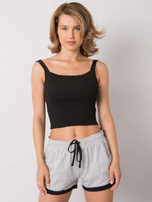 Czarny top prążkowany Djoelle