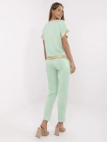 Pistacjowy casualowy komplet z wiskozą