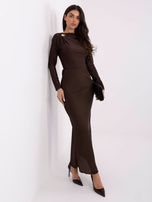 Ciemnobrązowe eleganckie body z drapowaniem