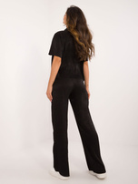 Hurt Czarny połyskujący komplet dwuczęściowy ze spodniami