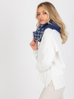 Hurtownia Granatowo-biały damski komin zimowy z wełną 