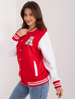 Online store Red bomber jacket with the letter A.