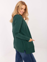 Ciemnozielony kardigan z długim rękawem 