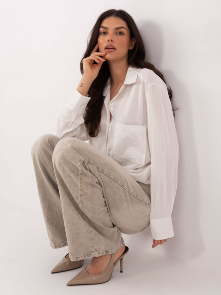 Biała rozpinana koszula z wiskozy