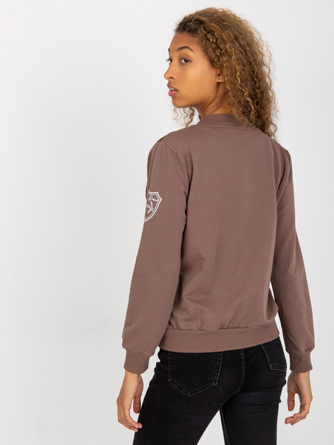 Hurt Brązowa damska bluza bomberka z pikowaniem RUE PARIS