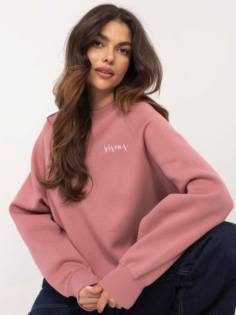 Hurt Brudnoróżowa ocieplana bluza bez kaptura SUBLEVEL