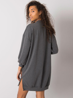 Ciemnoszara melanżowa damska sukienka bawełniana Maretta RUE PARIS