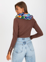 Hurtownia Niebiesko-pomarańczowa chusta z printami