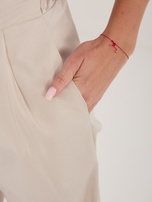 Beżowe spodnie palazzo z wysokim stanem RUE PARIS 