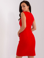 Hurt Czerwona ołówkowa sukienka koktajlowa z koronką