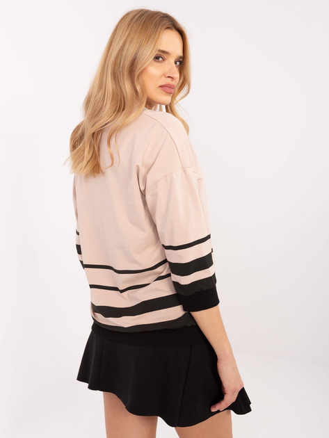 Hurt Beżowa damska bluzka z dekoltem w serek