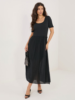 Czarna rozkloszowana sukienka z bawełny