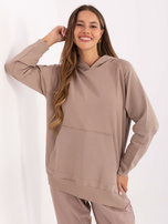 Tmavě béžová basic mikina oversize.