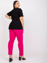 Czarna bluzka plus size w prążek Stella