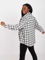 Ecru-szara ciepła koszula wierzchnia z wełną 