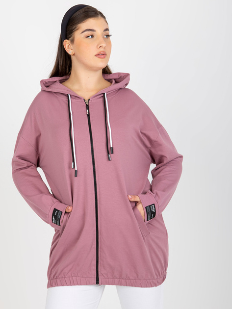 Hurt Brudnoróżowa rozpinana bluza plus size z nadrukiem z tyłu