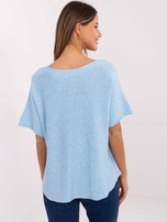 Hurt Jasnoniebieski dwustronny sweter z okrągłym dekoltem