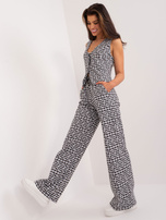 Hurt Szaro-czarne materiałowe spodnie z prostą nogawką