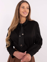 Hurtownia Czarna rozpinana koszula z kołnierzykiem