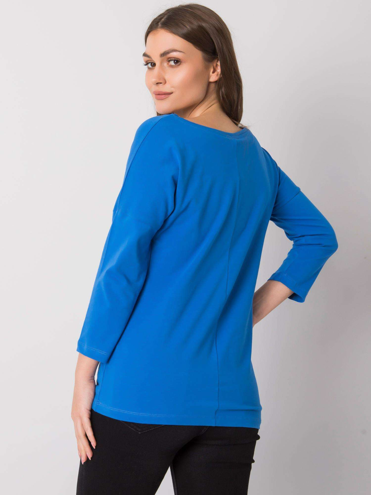 Dark blue cotton blouse with Cantrice inscription